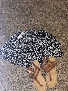 No Boundaries Black and White Floral Skater Skirt